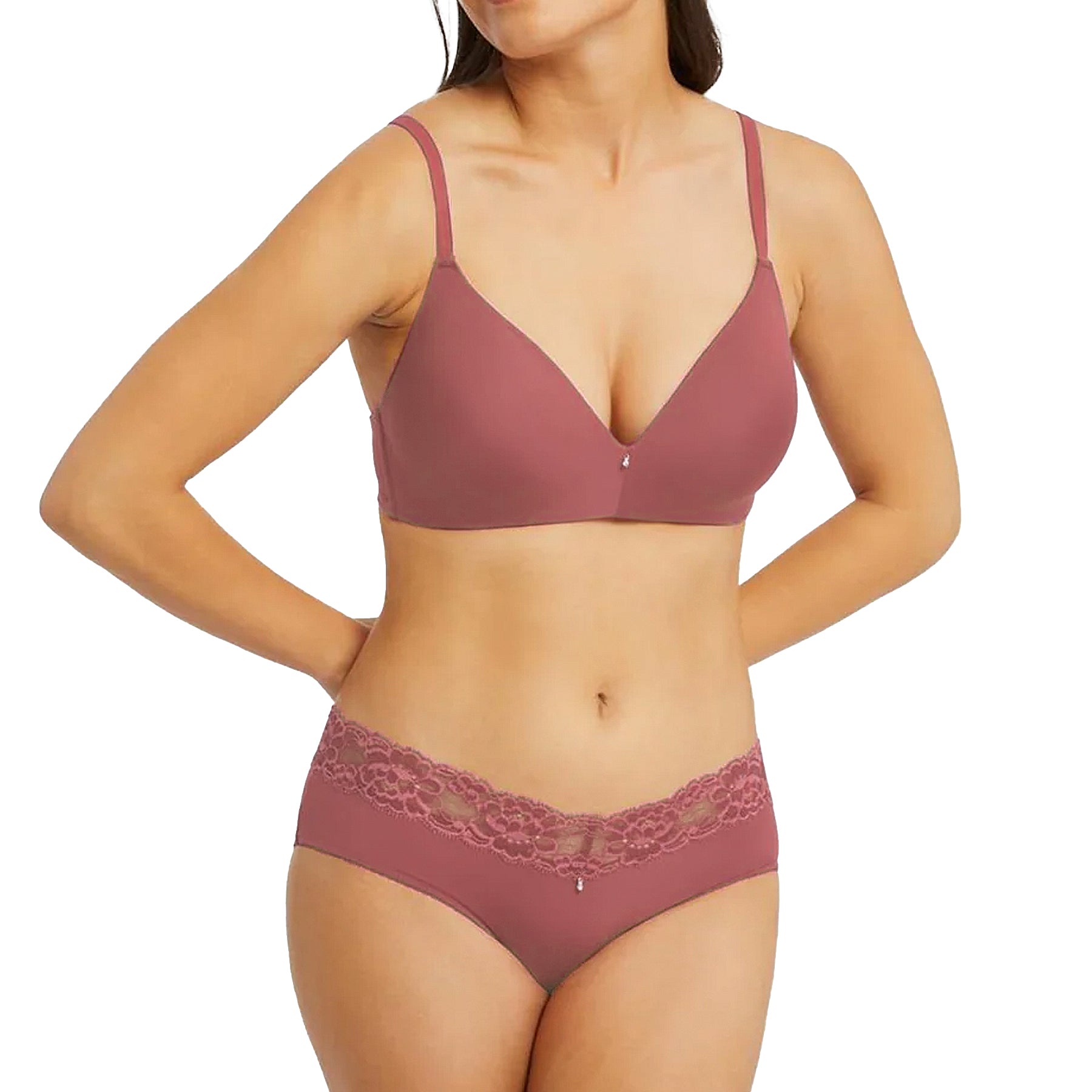 Montelle Wire Free T-Shirt Bra 9317 Mesa Rose Set