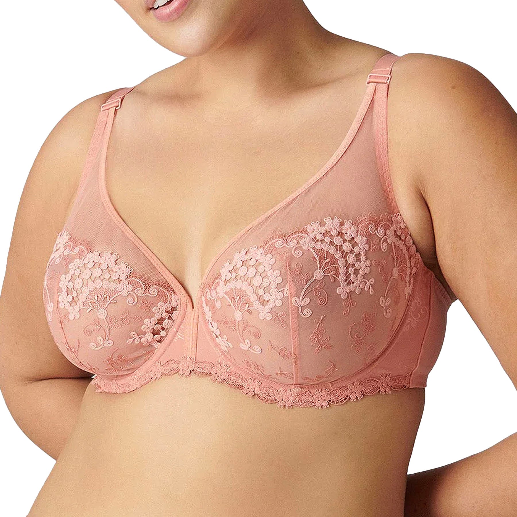 Simone Perele Wish Full Coverage Plunge Bra 12B319 Ginger Pink Front