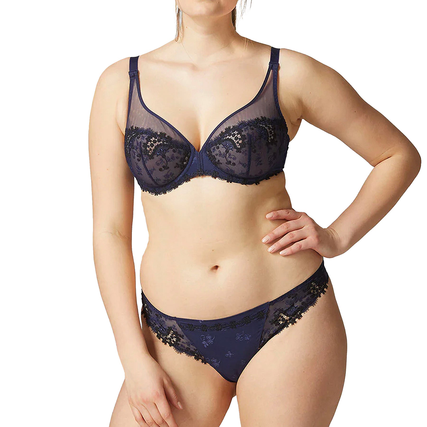 Simone Perele Simone Perele Wish Full Coverage Plunge Bra 12B319 Midnight Set