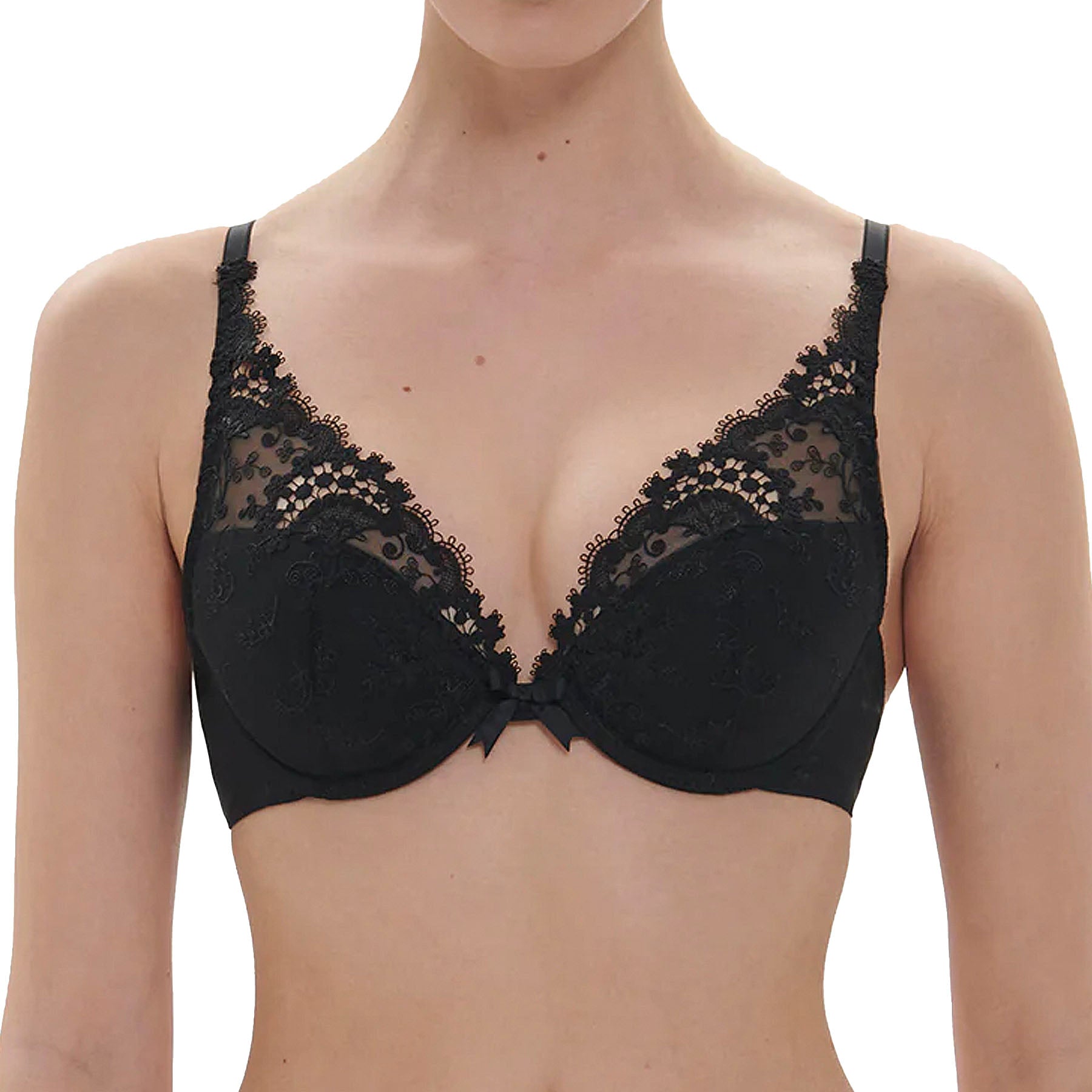 Simone Perele Wish Triangle Contour Bra 12B347 Black Front