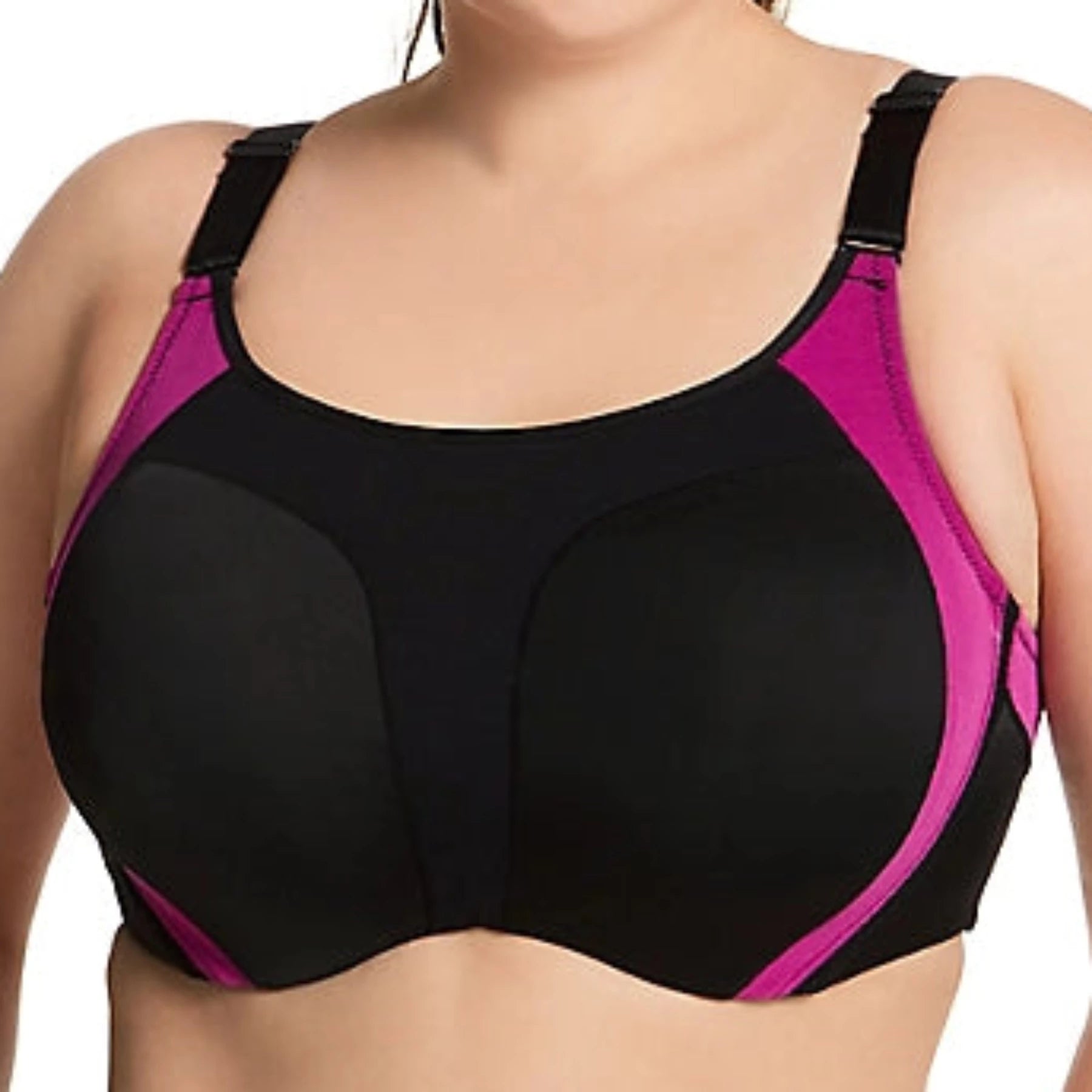 Microfiber Underwire Sports Bra 2511 - Black/Fuchsia