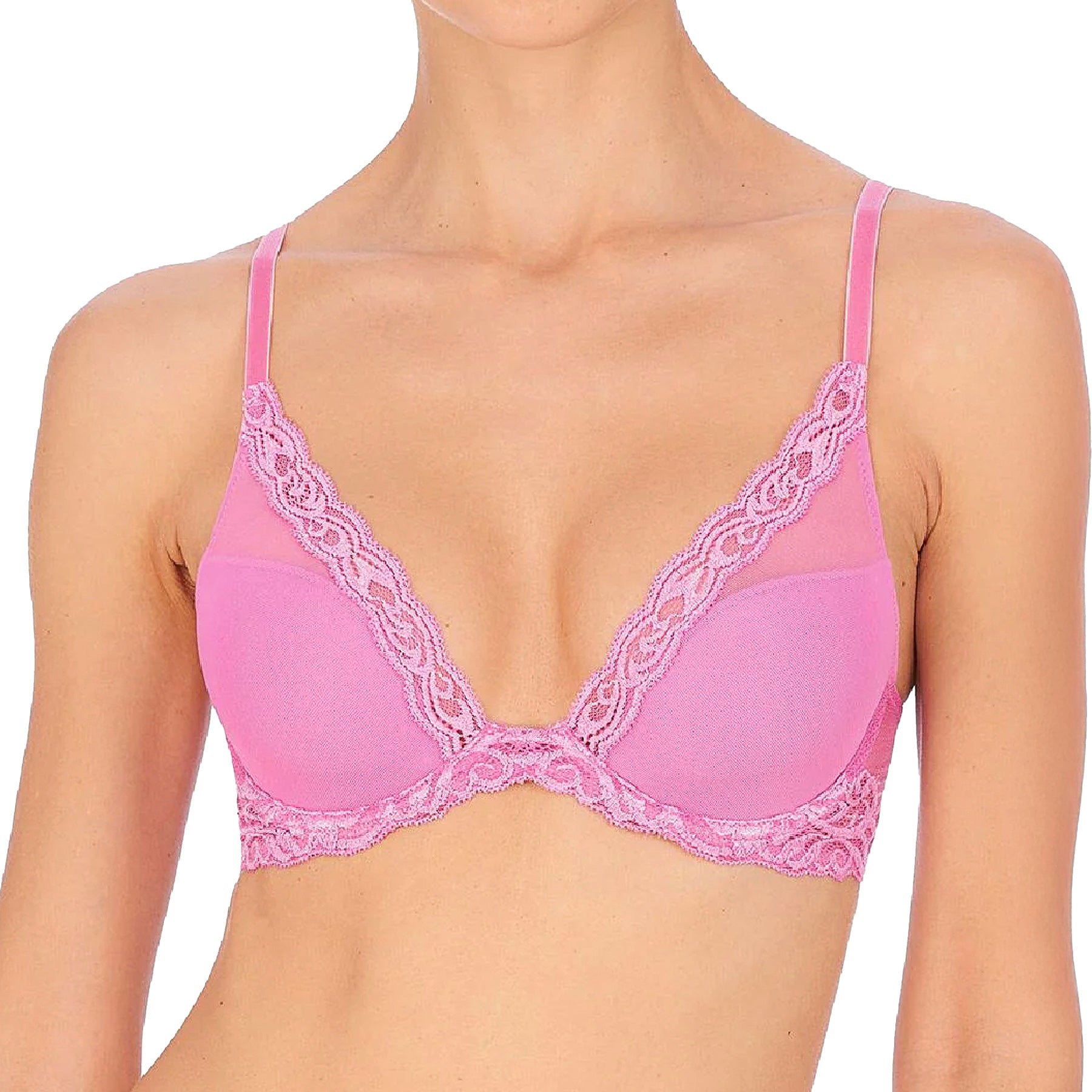 Natori Feathers Contour Plunge Bra 730023 Violet Quartz Front