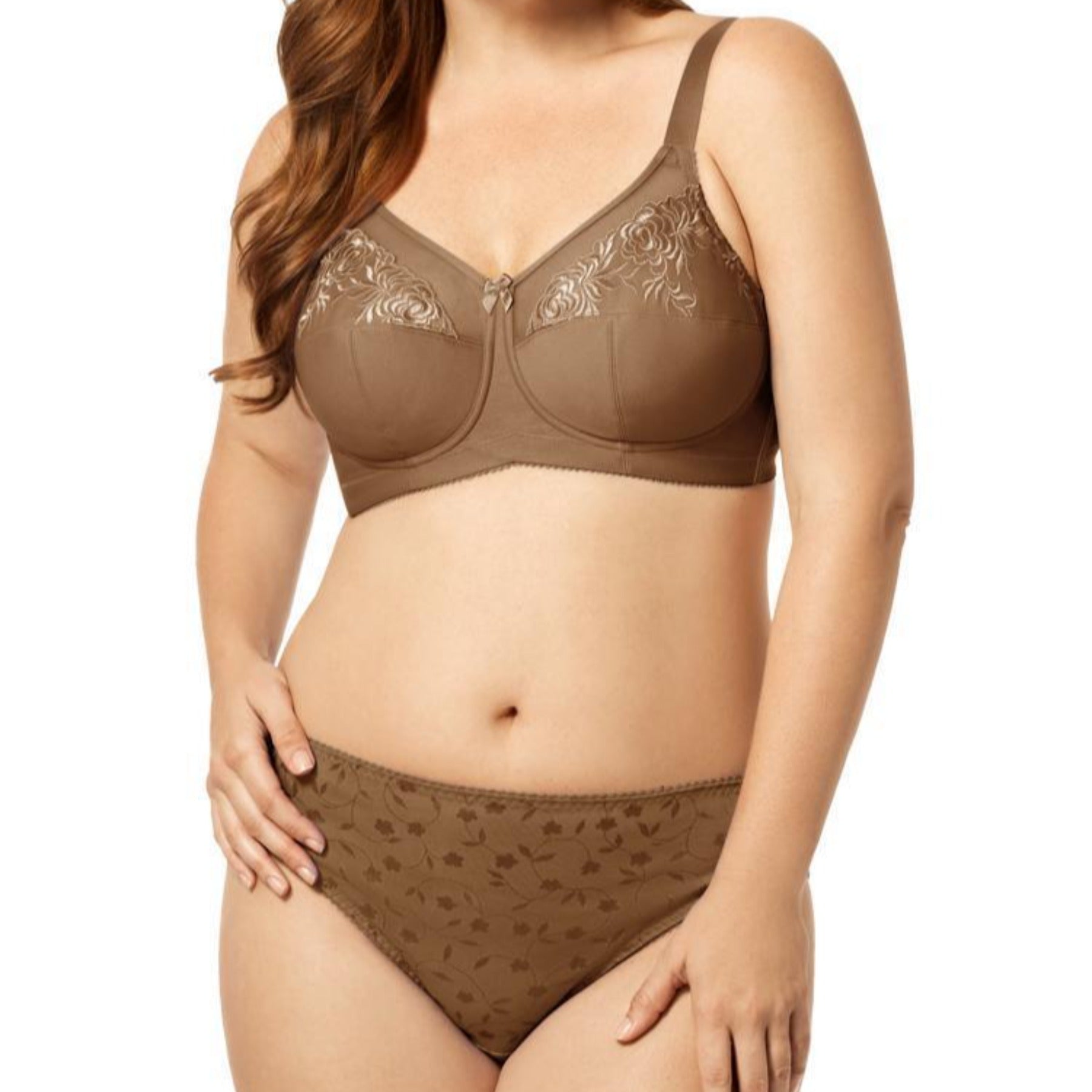 Elila Embroidered Microfiber Soft Cup Bra 1301