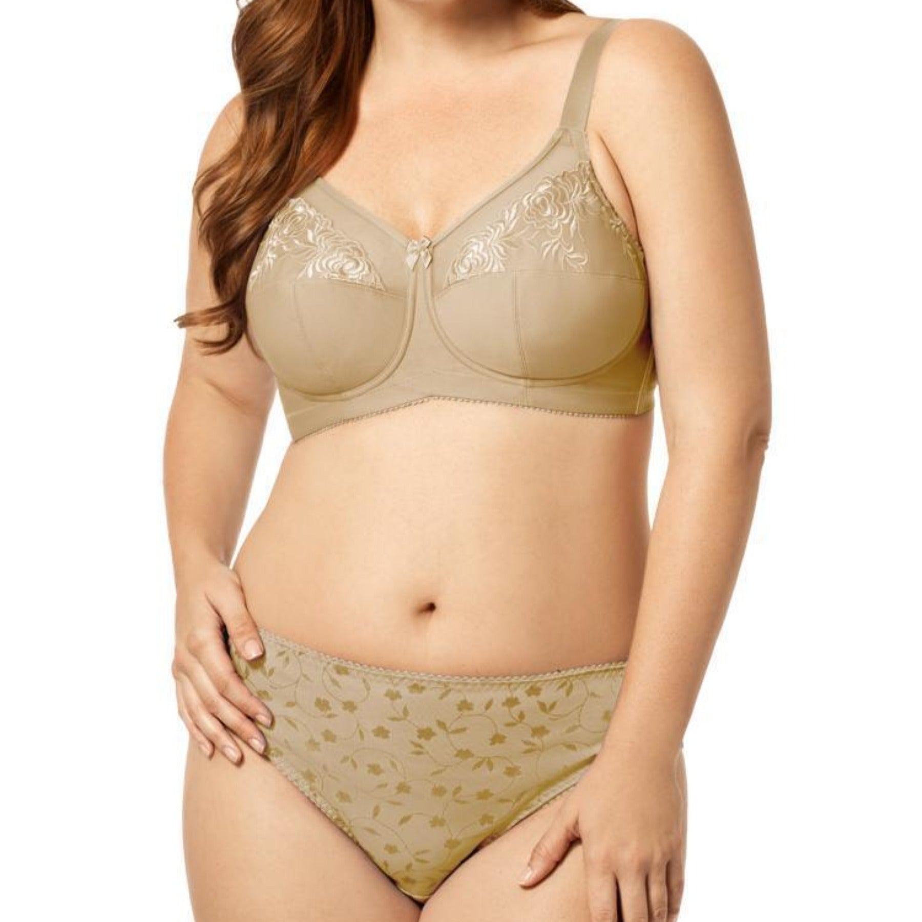 Elila Embroidered Microfiber Soft Cup Bra 1301