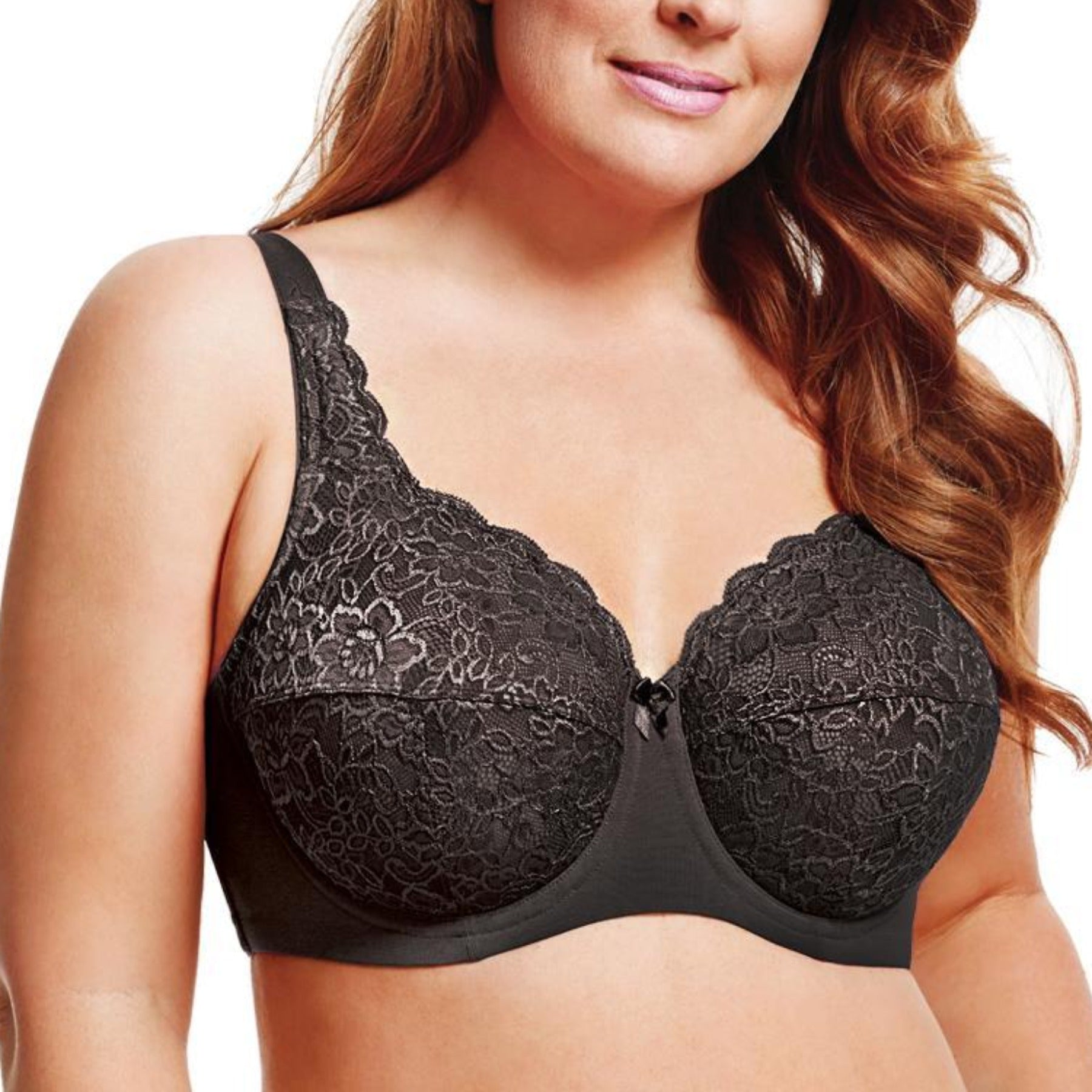 Full Coverage Stretch Lace Underwire Bra 2311 - Black