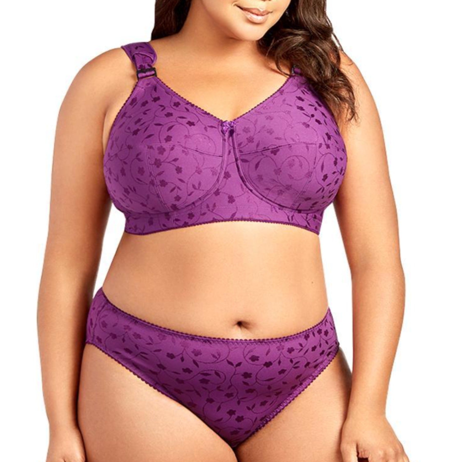 Jacquard Soft Cup Bra 1305 - Aubergine