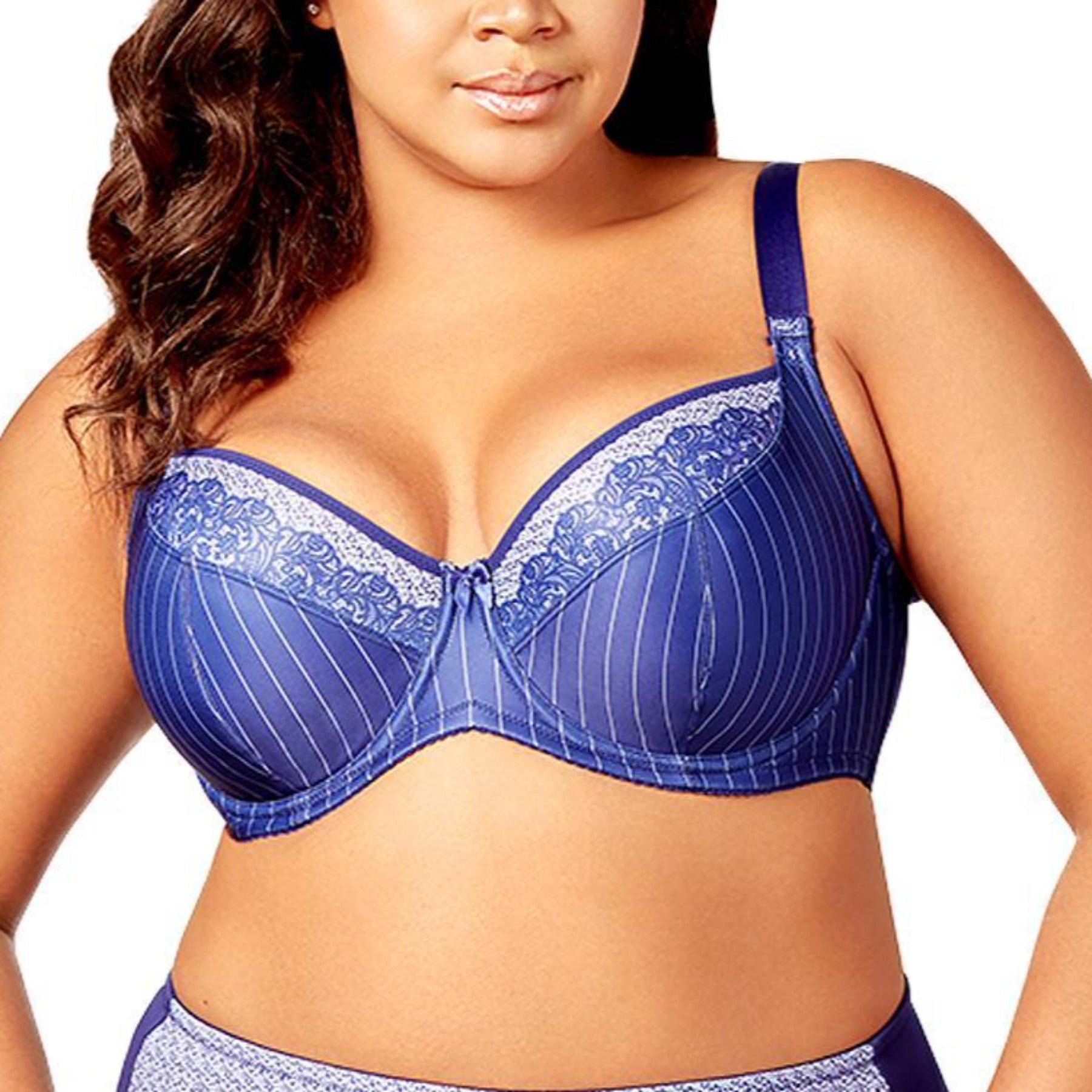 Balcony Underwire Bra 2818 - Navy & White Pinstripe