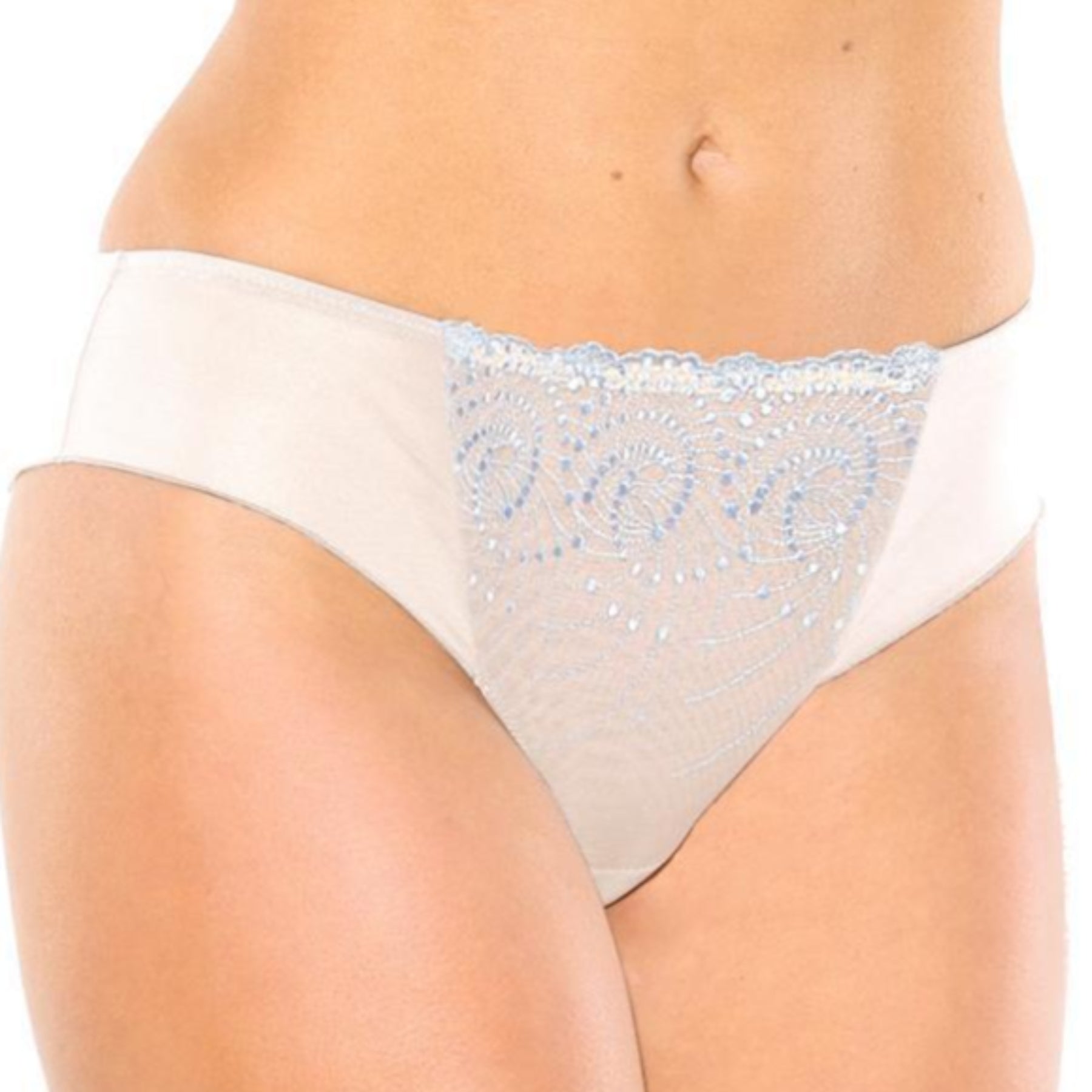 Fit Fully Yours Nicole Tanga U2275 - Ivory/Baby Blue