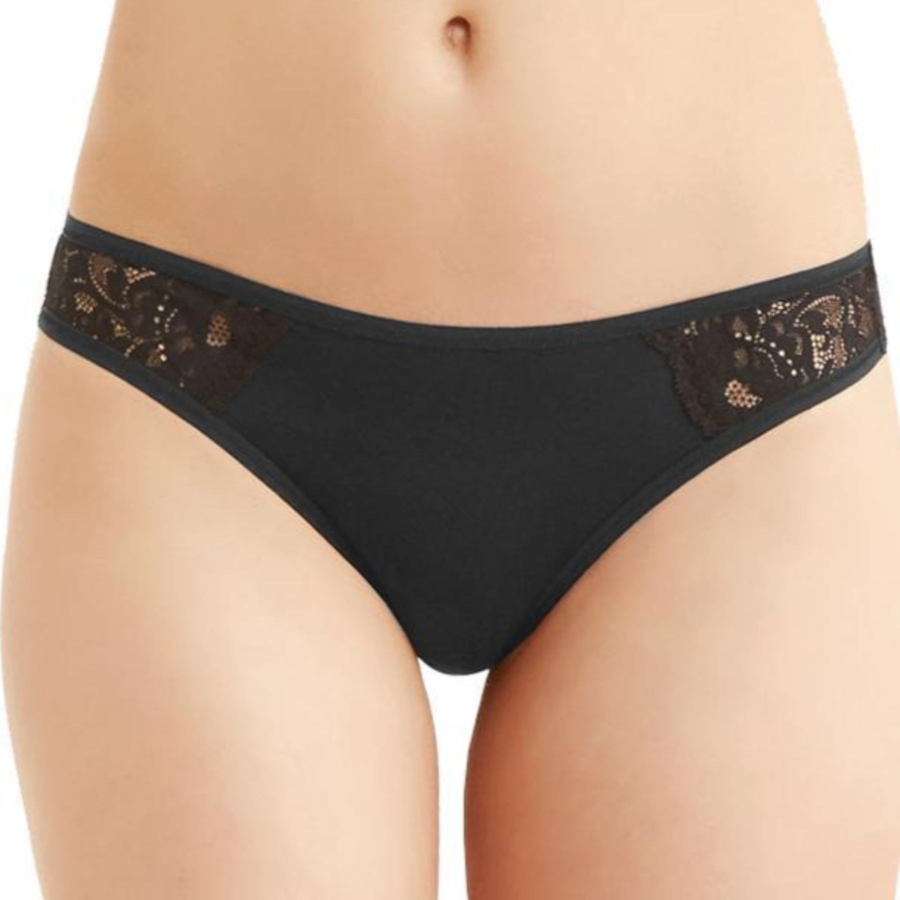 Montelle Intimates Lace Thong 9388 - Black